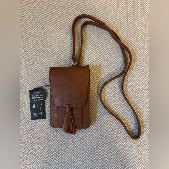 K Carroll Crossbody Phone Purse Carmel  With RFID Card Holders NWT Harper Bag - Picture 1 of 16